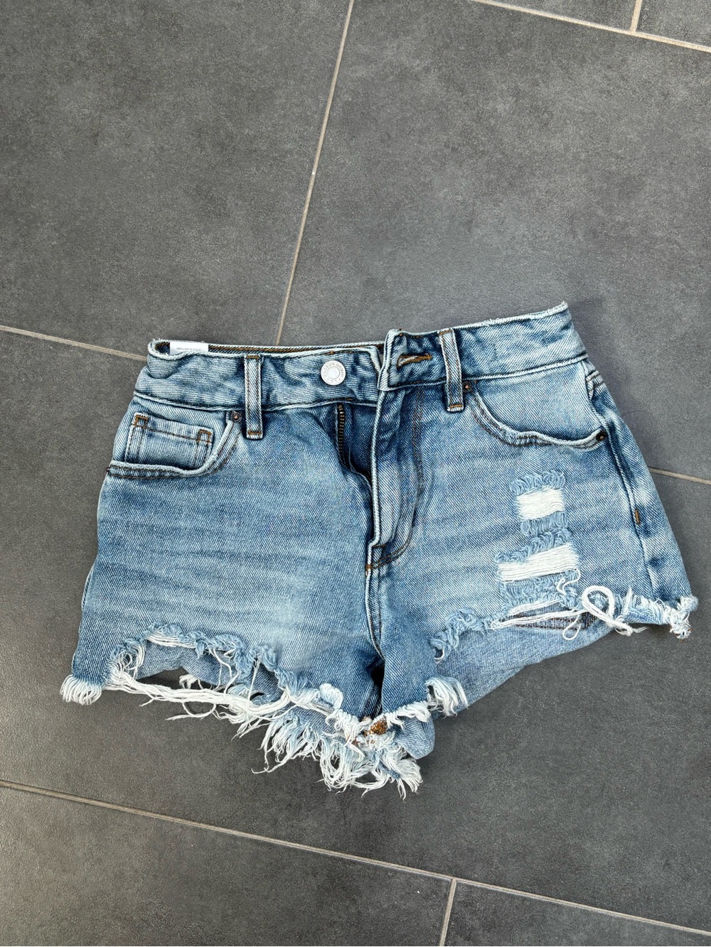 PacSun Light Blue Distressed Denim Cutoff Shorts